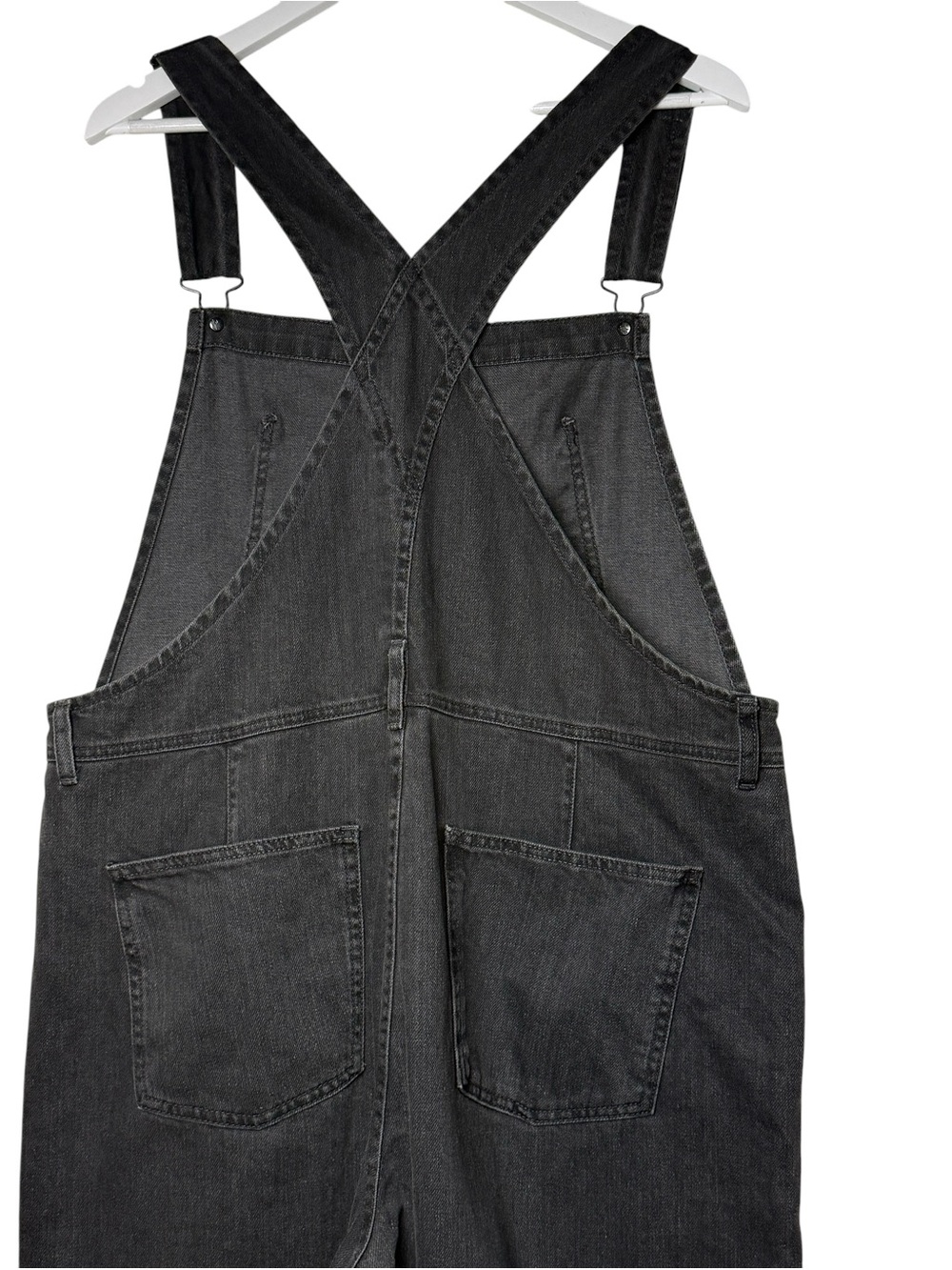 Free People X We The Free ZIGGY Overalls Mineral Black Bib Denim SZ XL Full Leng - Picture 8 of 13